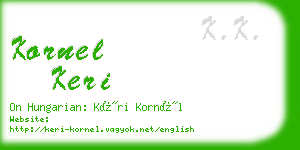 kornel keri business card